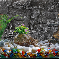 3D Rock Stone Background Board Realistic Qinglong Stone Aquarium Decorations for Fish Tank Turtle Tank Reptile Terrarium