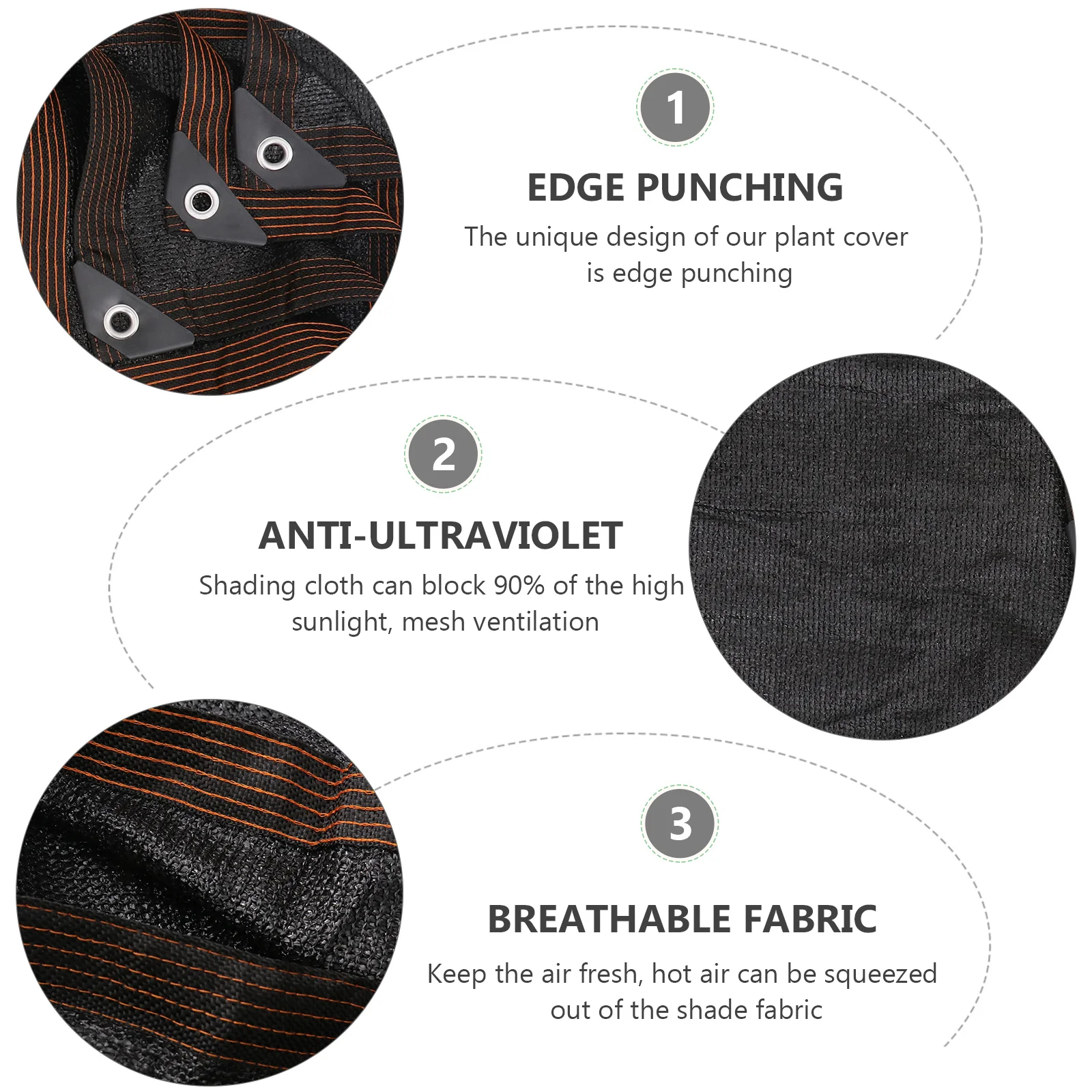 

1pc Multifunctional Sunshade Net Black Hdpe Foldable For Garden Poultry House Barn Swimming Pool Farm Greenhouse Shading