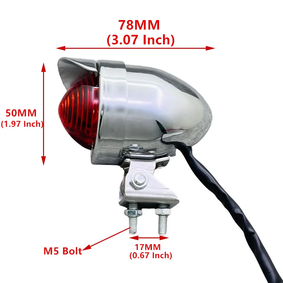 Luz trasera Universal Retro modificada para motocicleta, indicador de lámpara trasera de visera para Scooter, Cafe Racer Bobber, Harley Triumph, 1