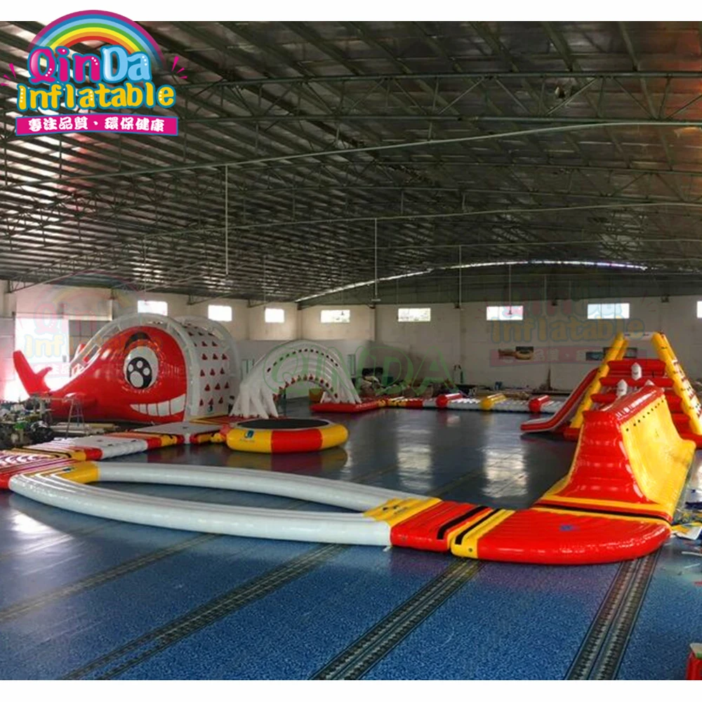Aqua Park Juego Inflable Parque acuático Gran isla flotante inflable