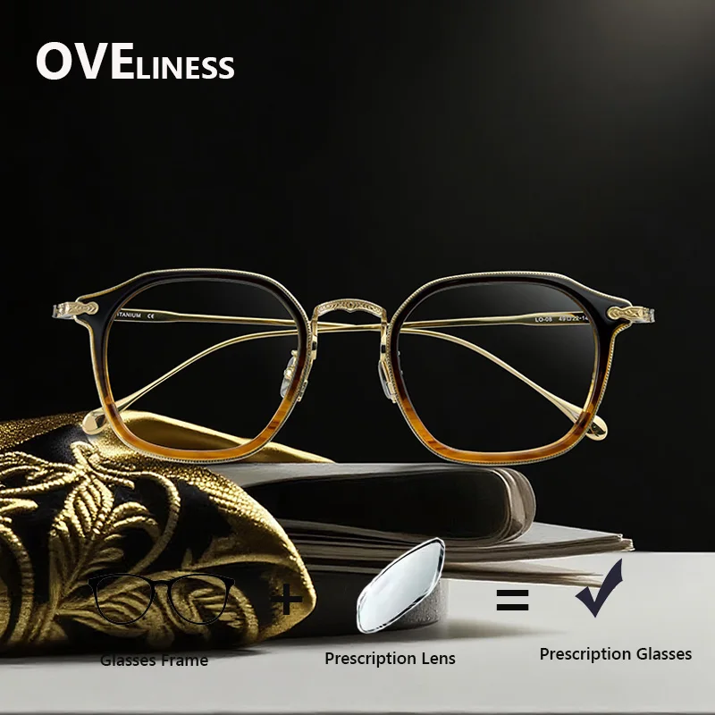 

Acetate Titanium optical Glasses Frame Men Retro Vintage Round Eyeglasses frames Women Prescription myopia Spectacles Eyewear
