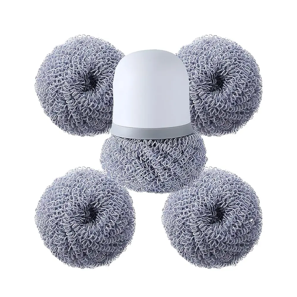 

Губка для мытья посуды из нержавеющей стали с ручкой, не царапающая поверхность, для кухни и дома, для посуды с антипригарным покрытием