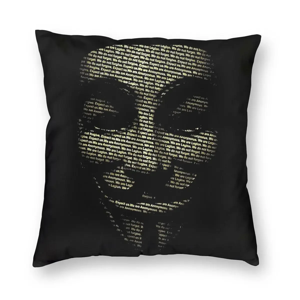 We Are Anonymous V For Vendetta funda de almohada con estampado de doble cara, funda de cojín de poliéster, funda de almohada de regalo, 45x45cm