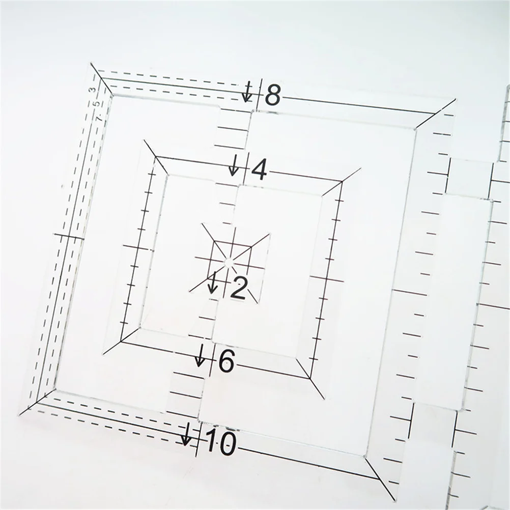 

Double Acrylic Quilting Ruler Transparent Patchwork Template for Sewing Craft Measurement Hollow Out Design Tailor Tool