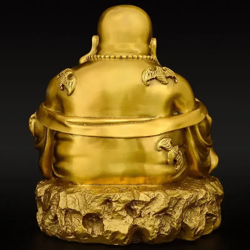 Copper Feng Shui Maitreya Laughing Buddha Statue for Home Use Big Belly Bodhisattva Decor view 2