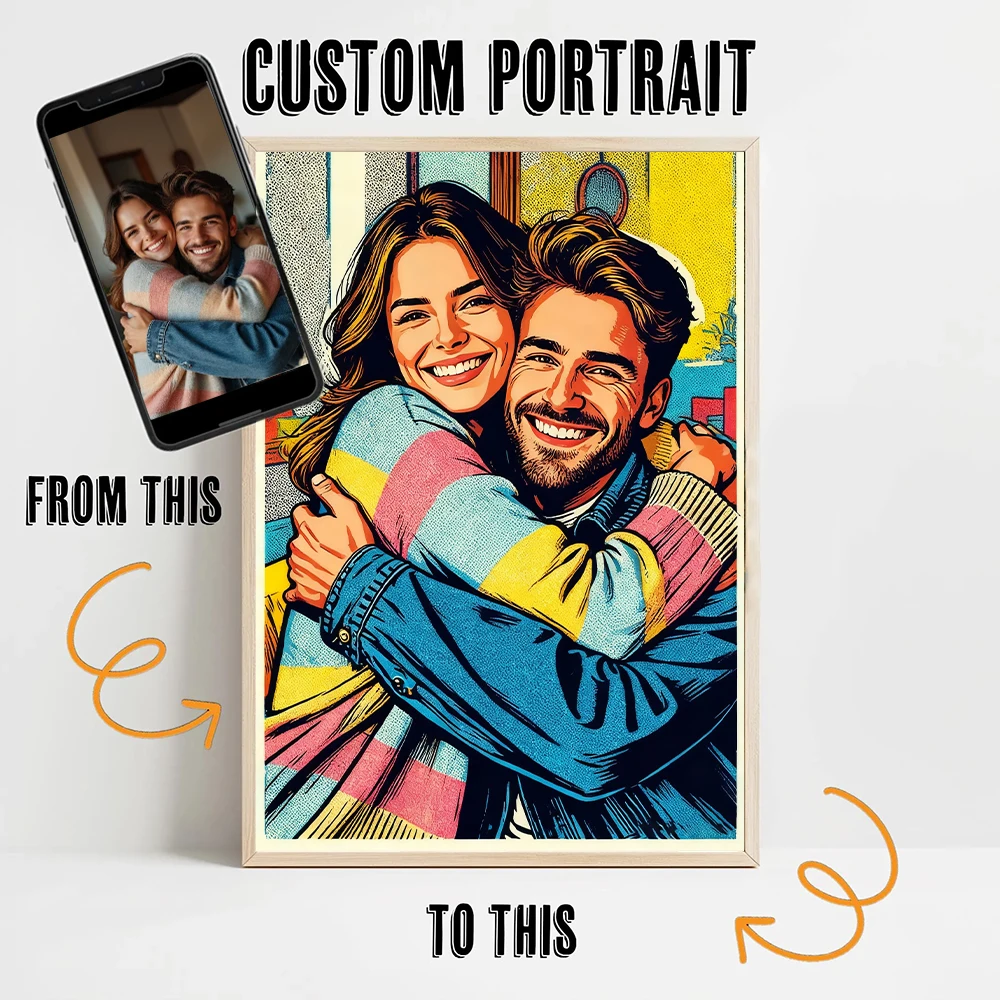 Personalisierter Kunstdruck auf Leinwand im individuellen Stil, rahmenloses Poster, Porträtfoto, Kunstdruck für die Wanddekoration zu Hause.
