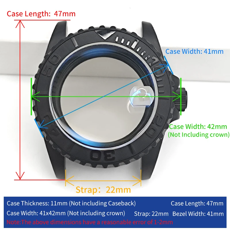 시계 케이스 세트 서브 매트 블랙 NH35 NH36 4R36 NH72 스테인레스 시계 케이스 MOD 부품 챕터 링 베젤 인서트로 수정