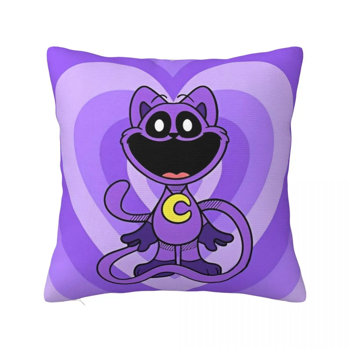 Smiling Catnap Heart Happy Pillowcase Printing Polyester Cushion Cover Decorations Cartoon Game Throw Pillow Case Cover 40*40cm