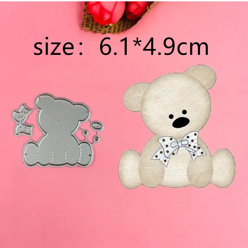 

Bear Round Dot Bow Metal Cut Dies Stencils for Scrapbooking Stamp/photo album Decorative Embossing DIY Paper Cards