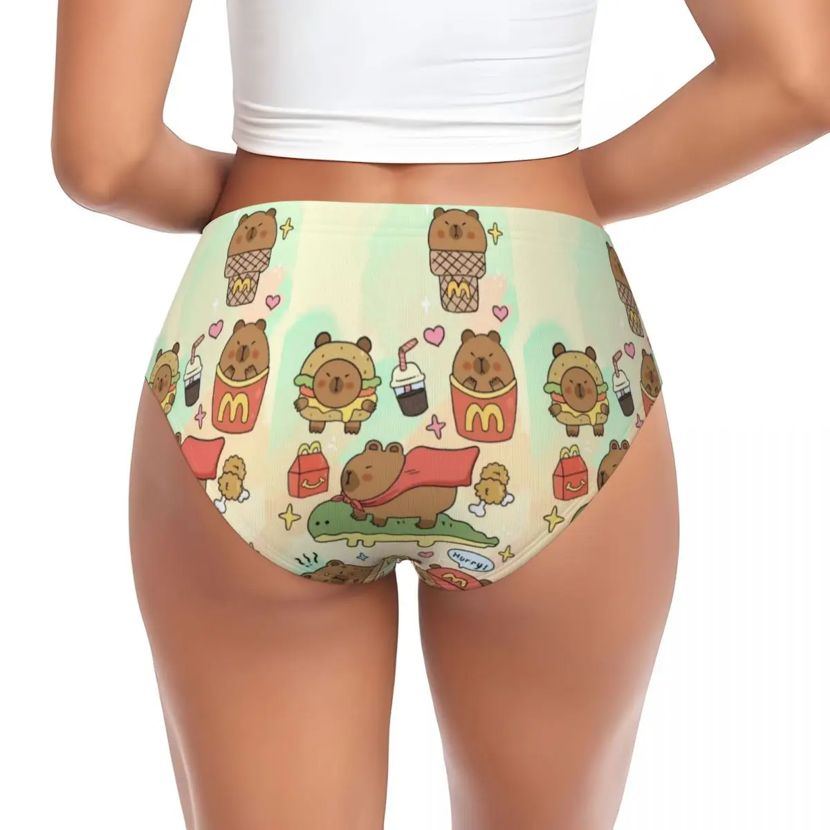 Custom Capybara Briefs Underwear Women's Breathable Stretch Panties