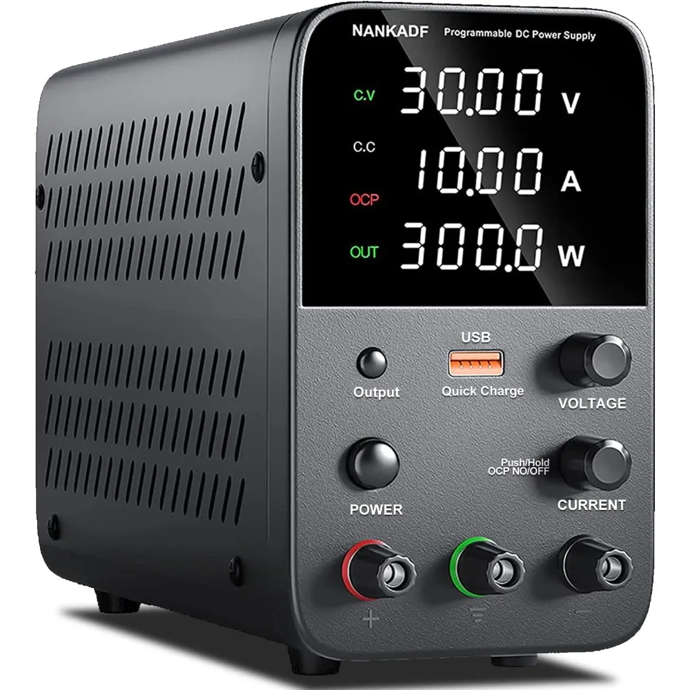 

Зменный источник питания постоянного тока 30 В, 10 А — прецизионная ручка энкодера, выход входа/вывода (черный)