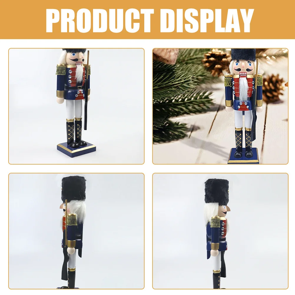 

Wood Nutcracker Craft Christmas Decoration Soldier Figure Desktop Ornament Xmas Gift Nutcrackers Wooden Decor Festival