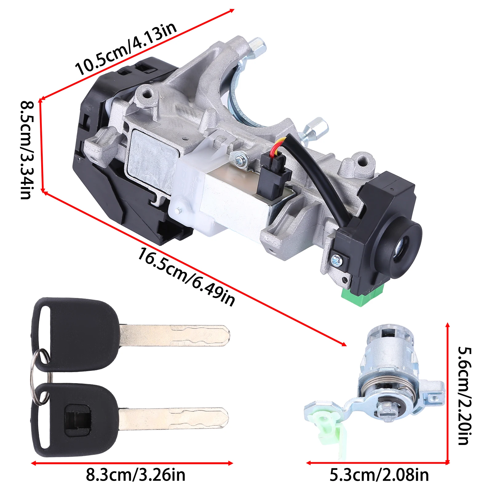 Complete Set Ignition Switch Cylinder Door Lock w/ Keys Compatible for Honda CRV 2002-2006 72185-S9A-013