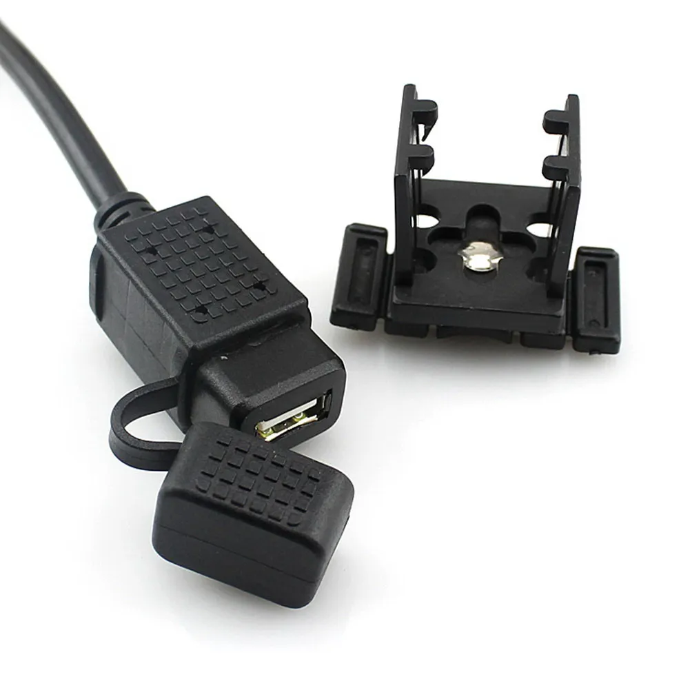 Motorcycle Handlebar Charger 1.83m Cable Motorcycle USB Charger with Inline 5V 2.1A USB Motorcycle Socket for Phone Tablets