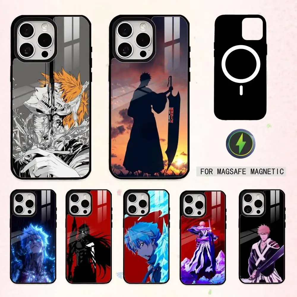 

Чехол для телефона I-Ichigo K-Kurosaki Bleach для iPhone 17, 16, 15, 14, 13, 12, 11 Plus, Pro Max, магнитный, для беспроводной зарядки Magsafe