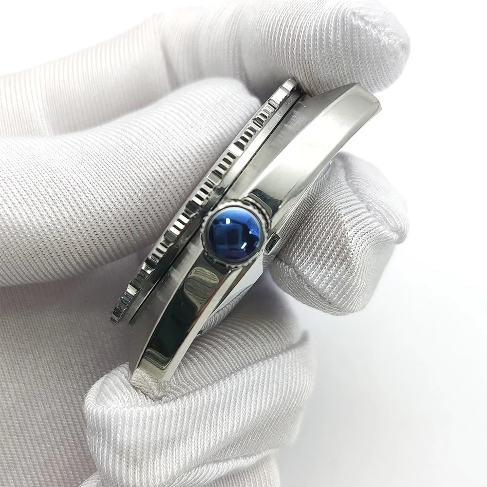 Nuova cassa dell'orologio da 42 mm per NH35/NH34/NH38/NH70/4R Movimento automatico Cristallo di zaffiro Parti Mod Lunetta girevole unidirezionale