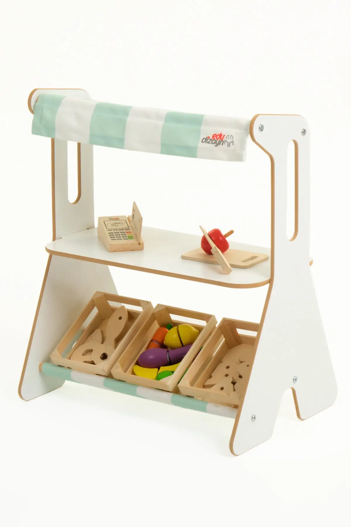 Mia mercearia de madeira e mesa de loja