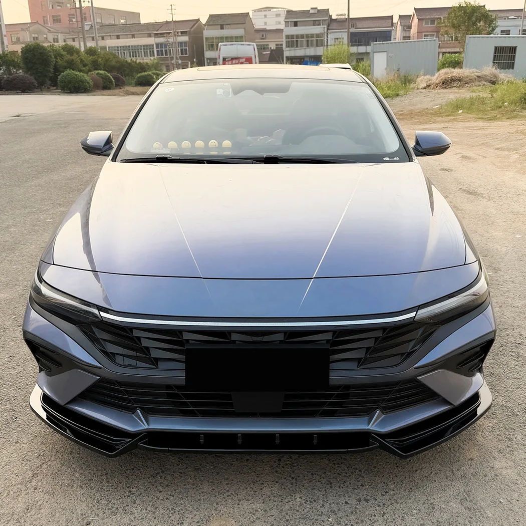 For 2023-2026 Hyundai Elantra MK7.5 Standard Version Front Lip Splitter Spoiler ABS Plastic Body Kit Accessories
