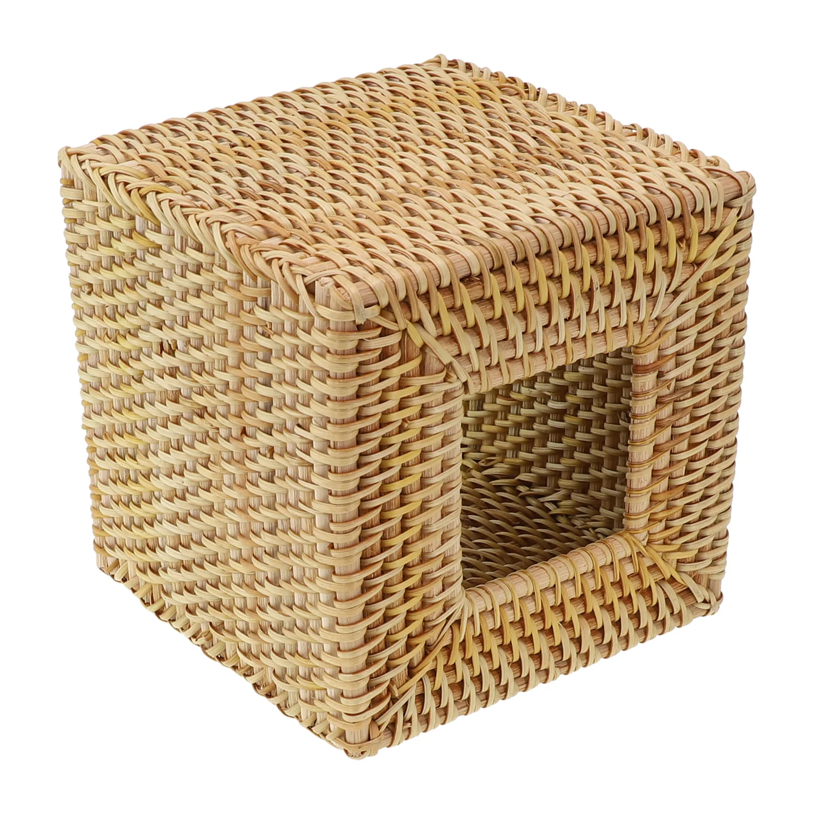 

Holder Tissue Box Cover Bathroom Office Living Room Wicker Functional Hand Woven Handmade Household Minimalist