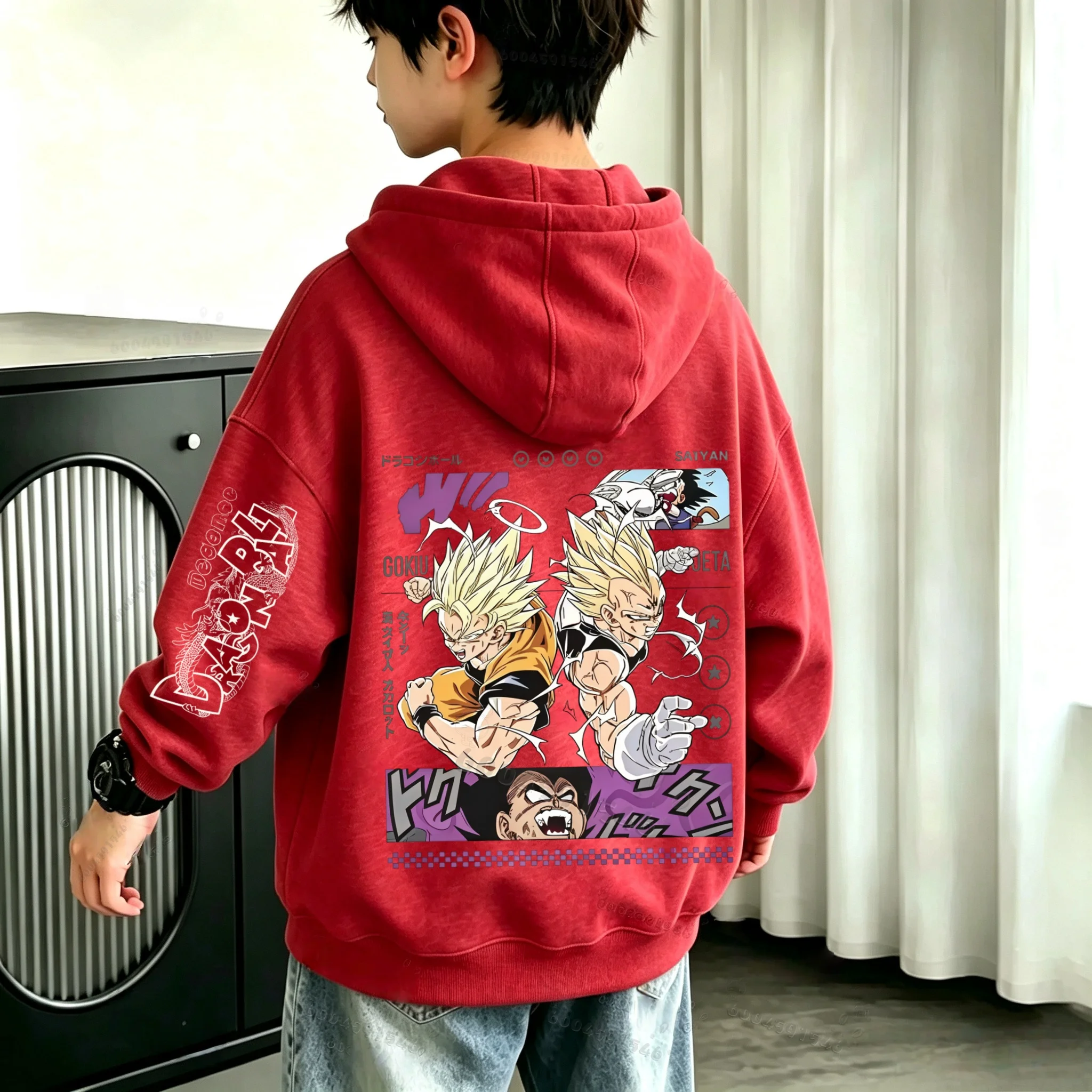 Klassischer Dragon Ball Z Goku Serie Kinderpullover, trendig, warm und bequem für Herbst und Winter. – Detail 3