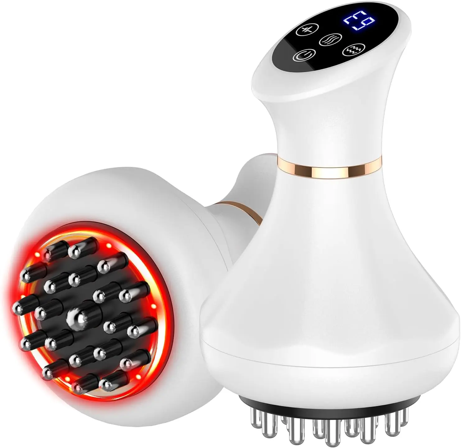 

Electric meridian brush relax rub the abdomen thin dredge the shoulder and neck vibrate the red light hot compress massager