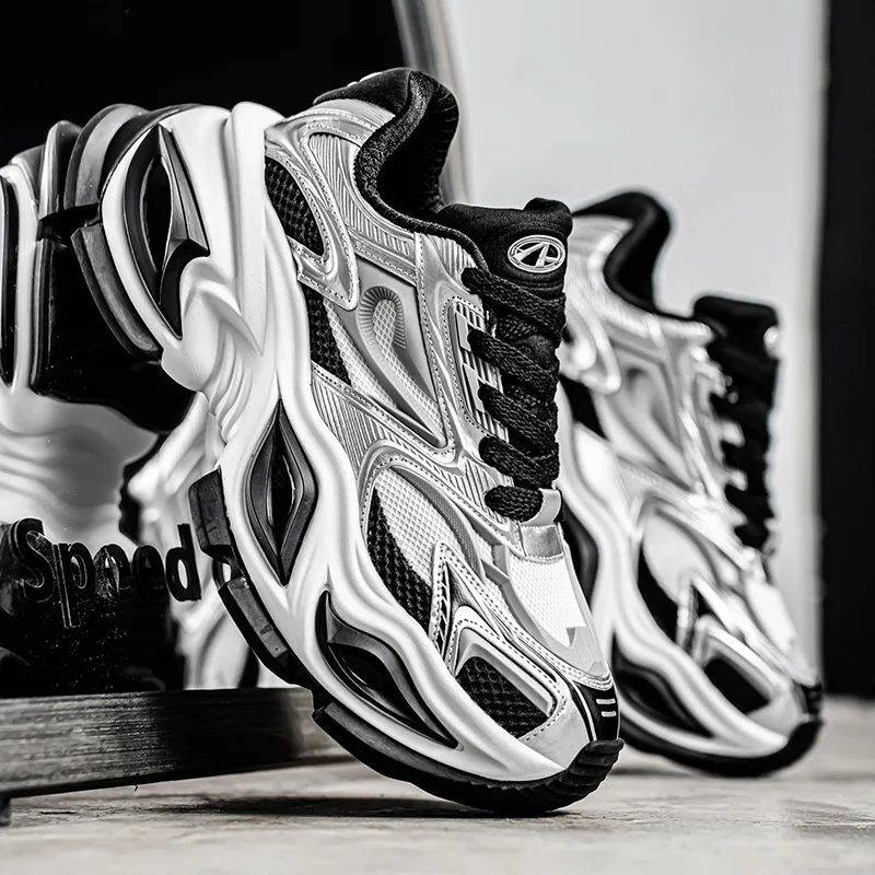 

2026 New Men Fashion Street Style Chunky Dad Shoes Breathable Thick Bottom Heightening Casual Sports Sneakers Summer Daily Wear