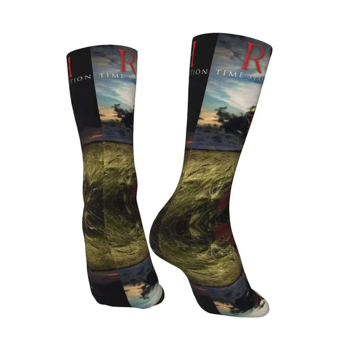 Chaussettes de Compression Rétro pour Homme et Garçon, Style Hip Hop, Amusant, Elin, Unisexe, R-Rush, Street Style, Motif Imprimé, Drôle, Nouveauté, Happy Crew