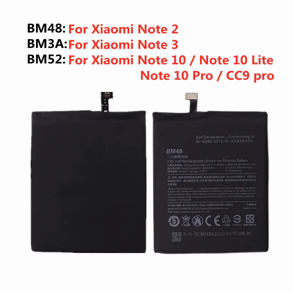 BM48 BM3A BM52 Batteria Per Xiaomi Nota 10 Lite 10Lite/Note 10 Pro 10Pro/Note 2 3 Note2 Note3 Mi CC9 Pro Batterie Del Telefono