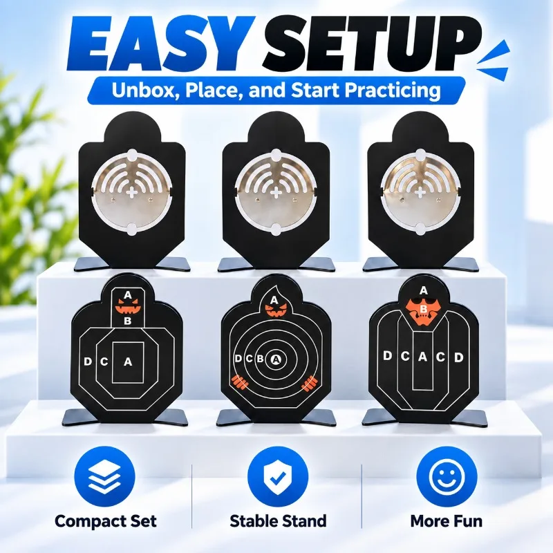 Freestanding Metal Target with Sound Feedback Backyard Leisure Practice Accessory