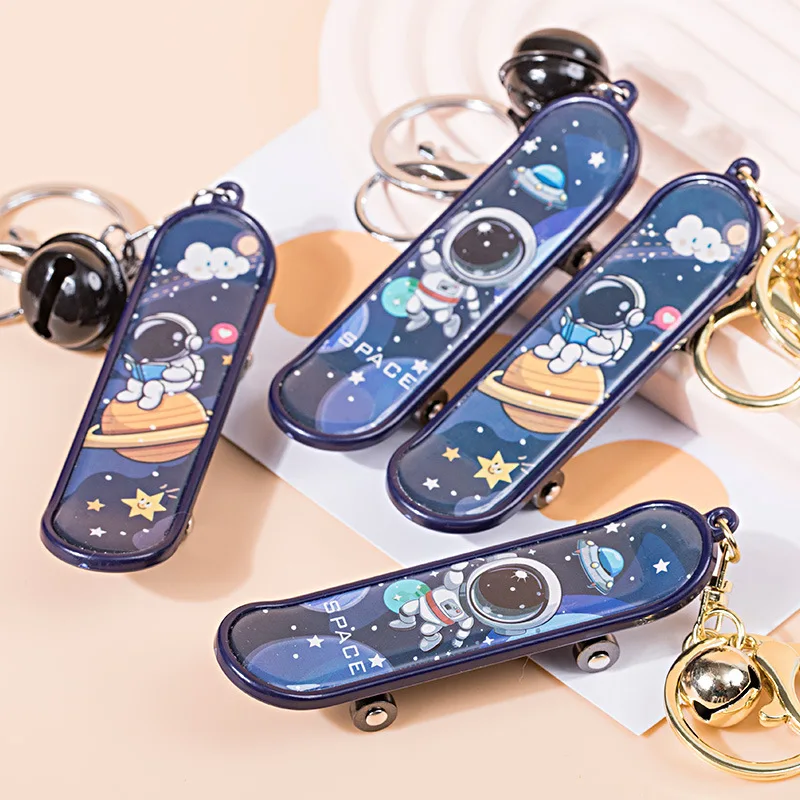 Cartoon Cute Planet Astronaut Fingertip Scooter Toy Keychain Pendant Creative Decompression Fingertip Scooter Backpack Pendant