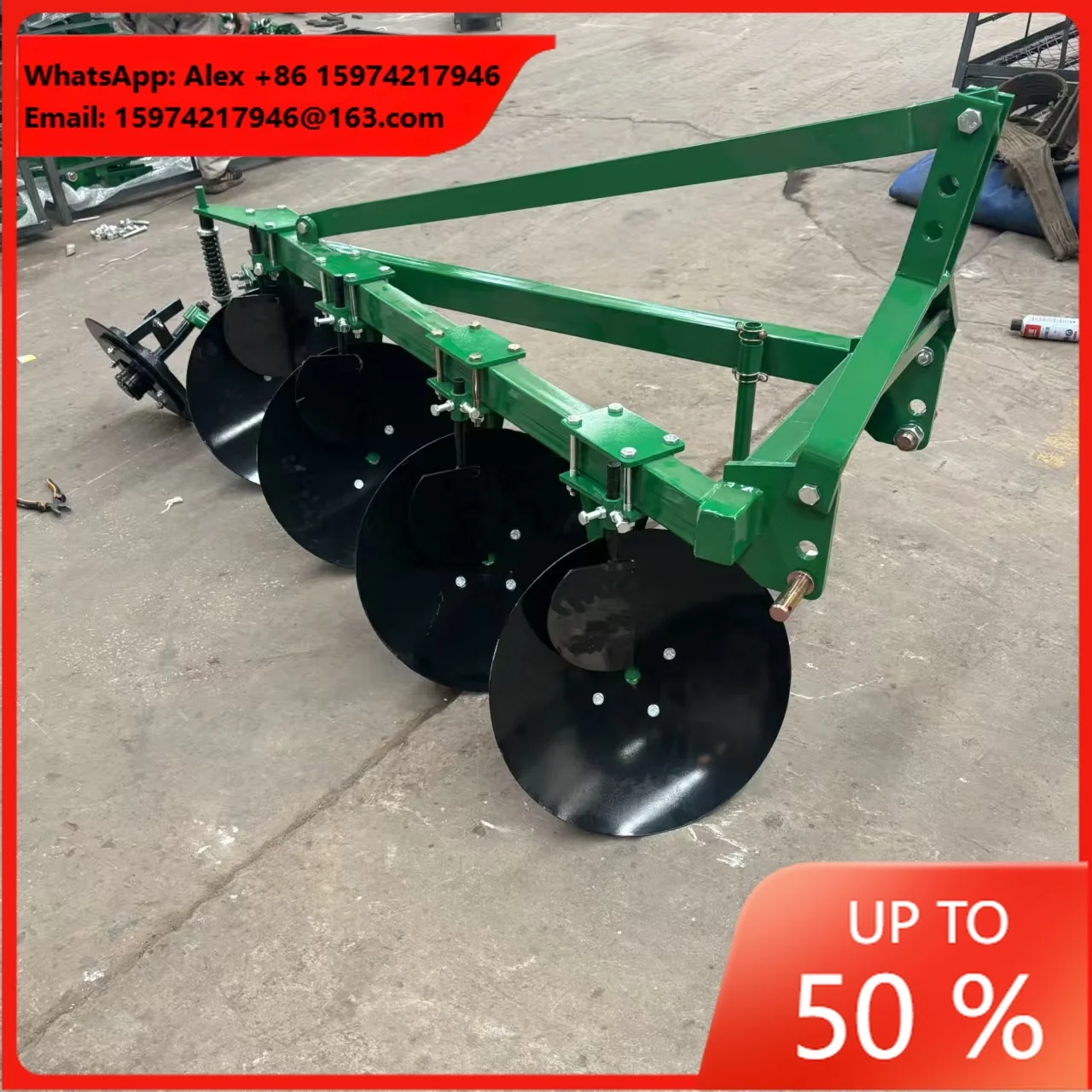 High Quality Reversible Disc Plough 3 Hydraulic Tractor Cultivator 20hp 50hp Diesel-Powered Engine New Used Condition Options