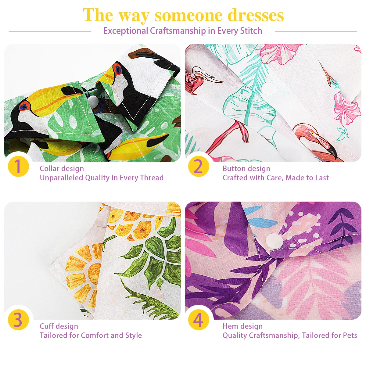 Hawaiian-Style Dog Shirt: Summer Attire for Small, Medium, & Large Dogs - A Must-Have Dog Clothes for Your Petโs Wardrobe