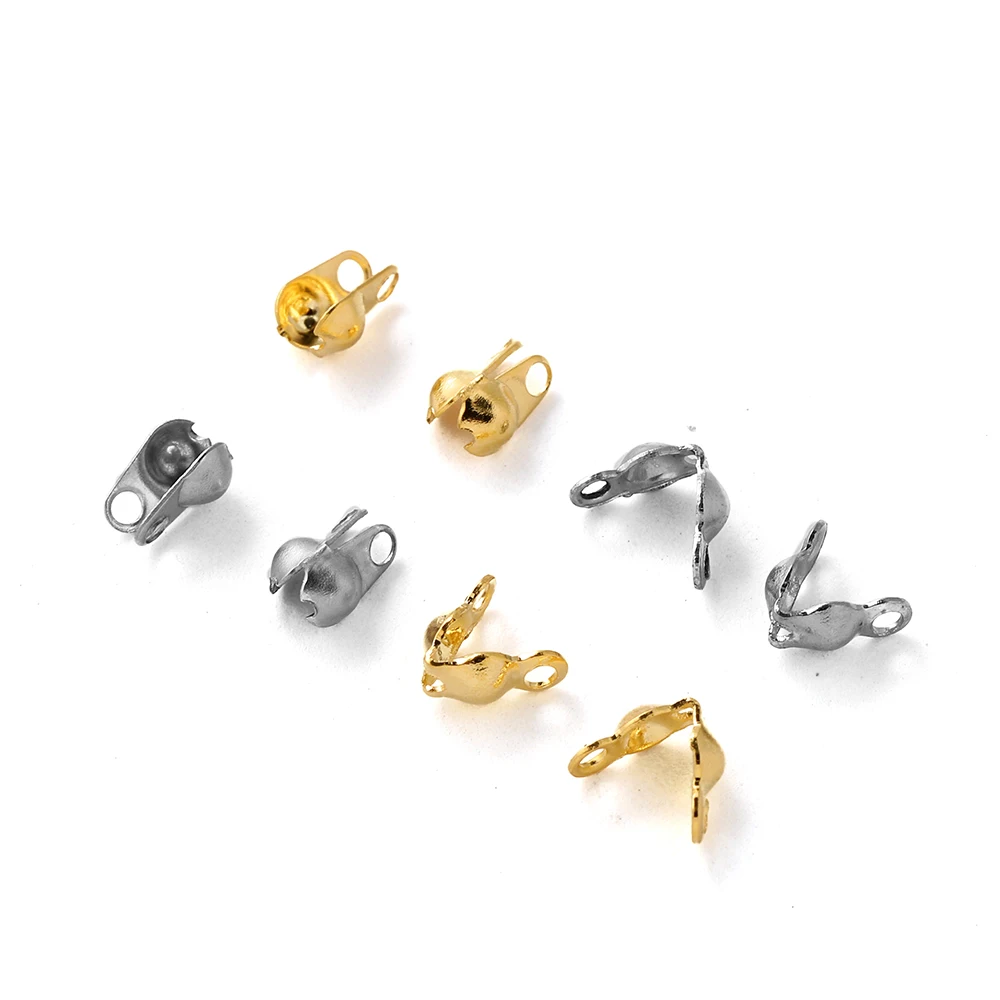 

50/100pcs Stainless Steel Clasps Hooks For Necklace Bracelet Gold Color End Crimps Beads Connectors Findings Jewelry Supplies