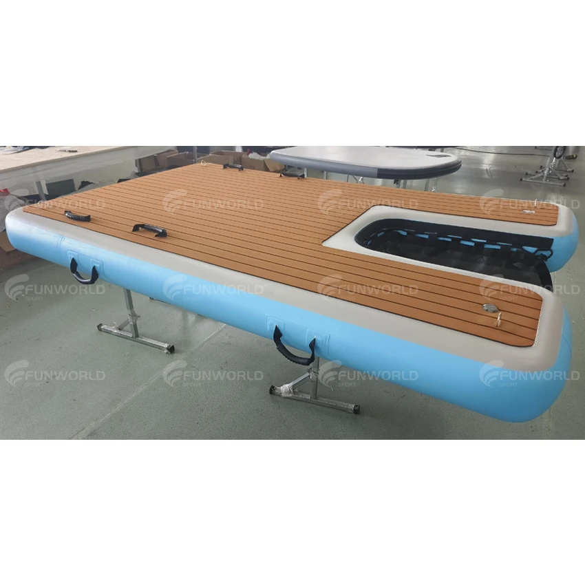 Inflatable Dog Water Platform Upgrade Pet Floating Ladder With Non-Slip EVA Suit For Pool Lake Dock
