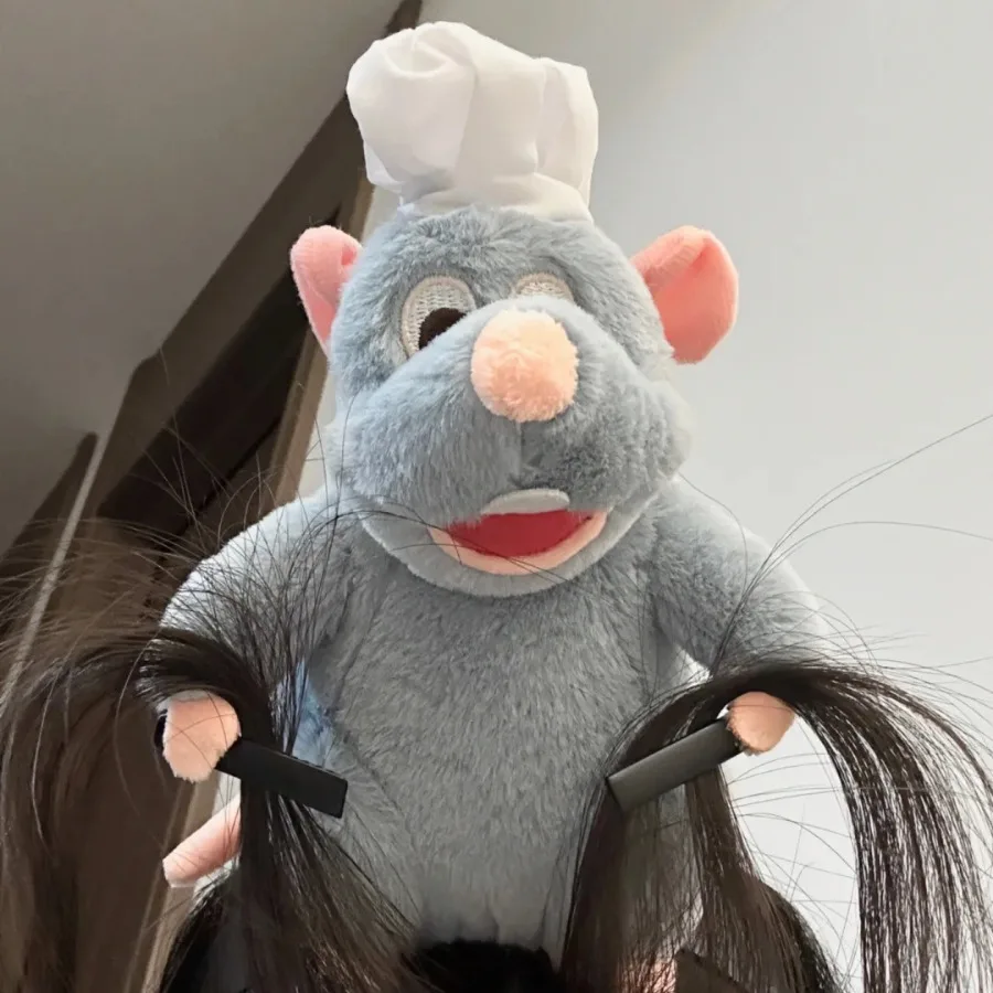 Disney Ratatouille Plush Doll Hairband Face Wash Makeup Wide-Brimmed Headband Hairpin Headdress Creativity Girls Toys Gifts