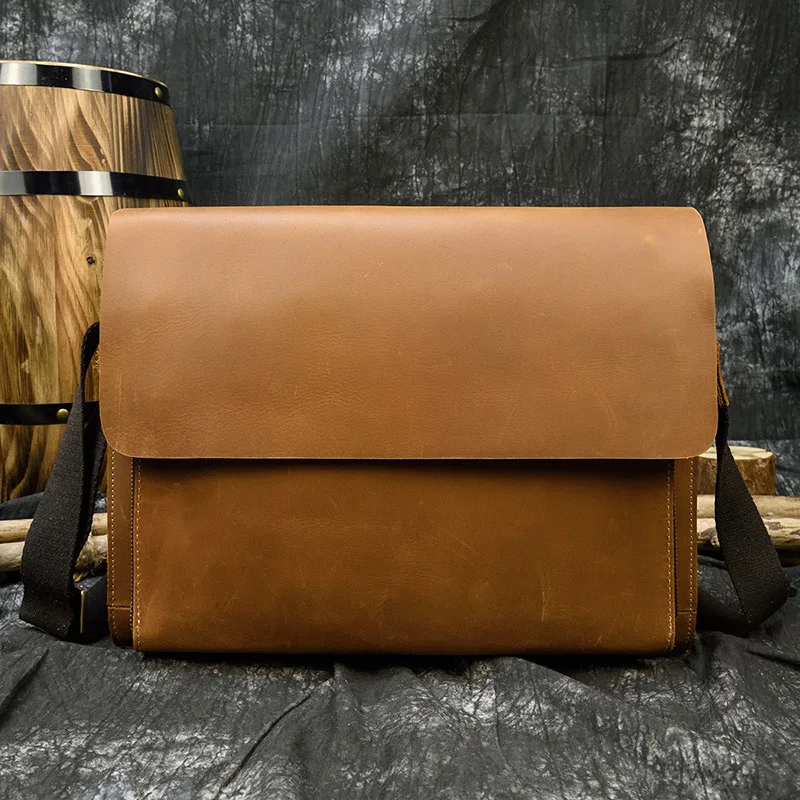 

Men's Briefcase Shoulder Bags Sling Multi-functional Travel Wallet Shoulder Bags Simple Leather Bag Un Sac Épaule MHDJB