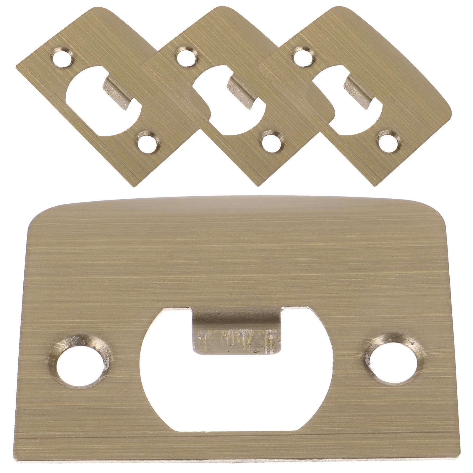 

4 pcs Stainless Steel Door Strike Plate, Heavy Duty Metal Deadbolt Striker Plate, Universal Door Latch Repair For Home Office