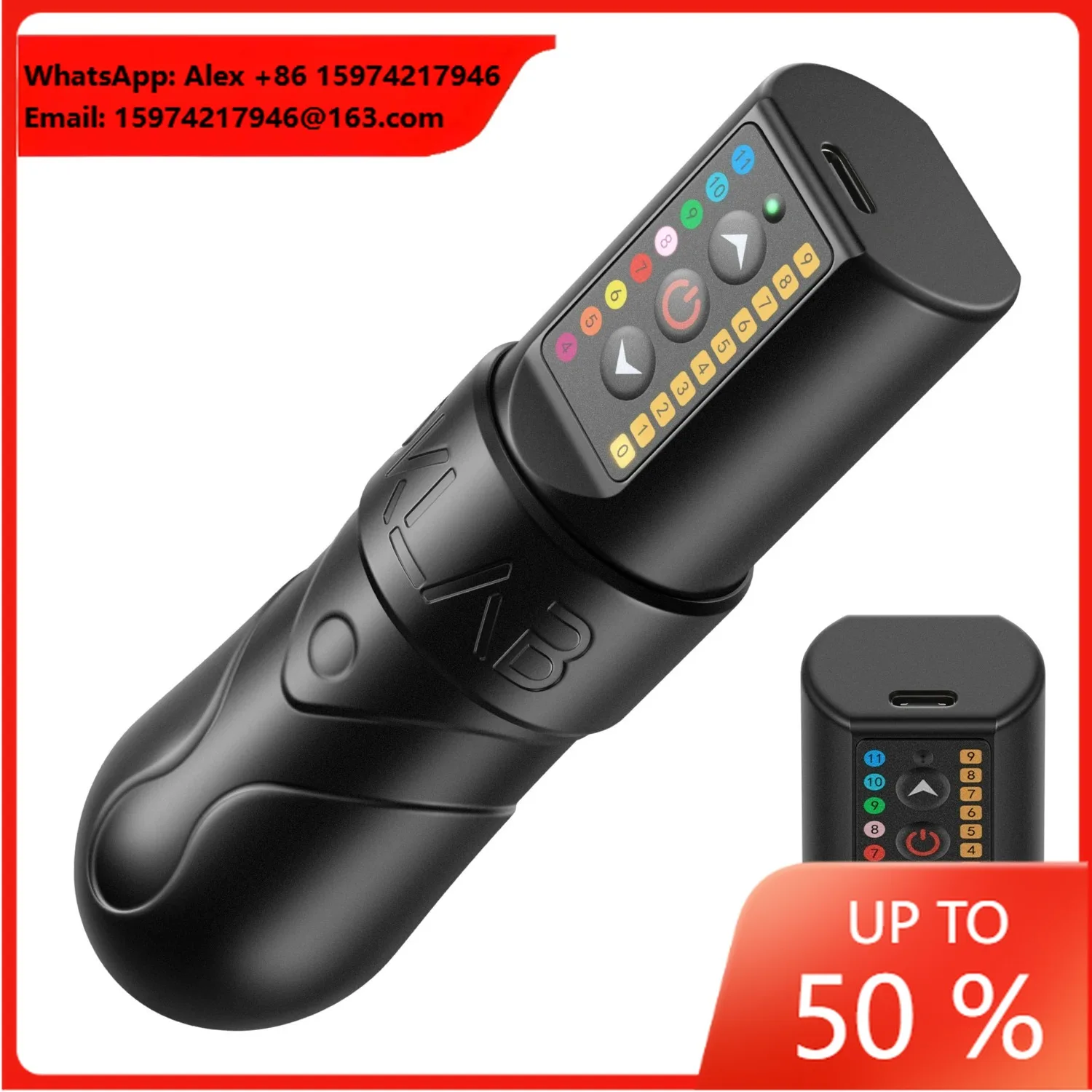 Kissure Wireless Tattoo Machine Pen High Capacity Battery LCD Digital Display Coreless Motor Rotary Gun For Body Art
