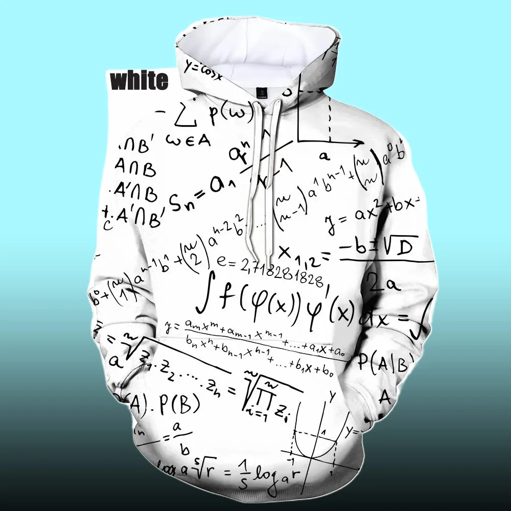 

2025 Science Formula Math 3D Hoodies Men Women Funny Hooded Sweatshirts Oversized Pullovers Y2k Tracksuit Tops Man Clothing