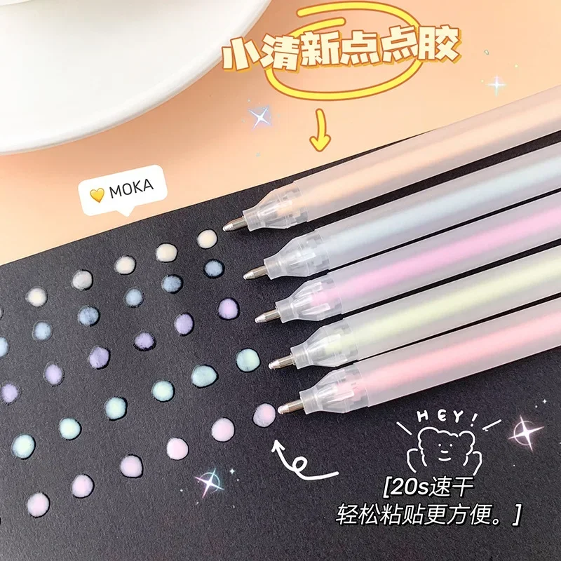 Quick Dry Glue Pen Dot Glue Pen Solid Glue Stick Pen Shape Candy Color Quick-drying High Viscosity Creative Students Stationery
