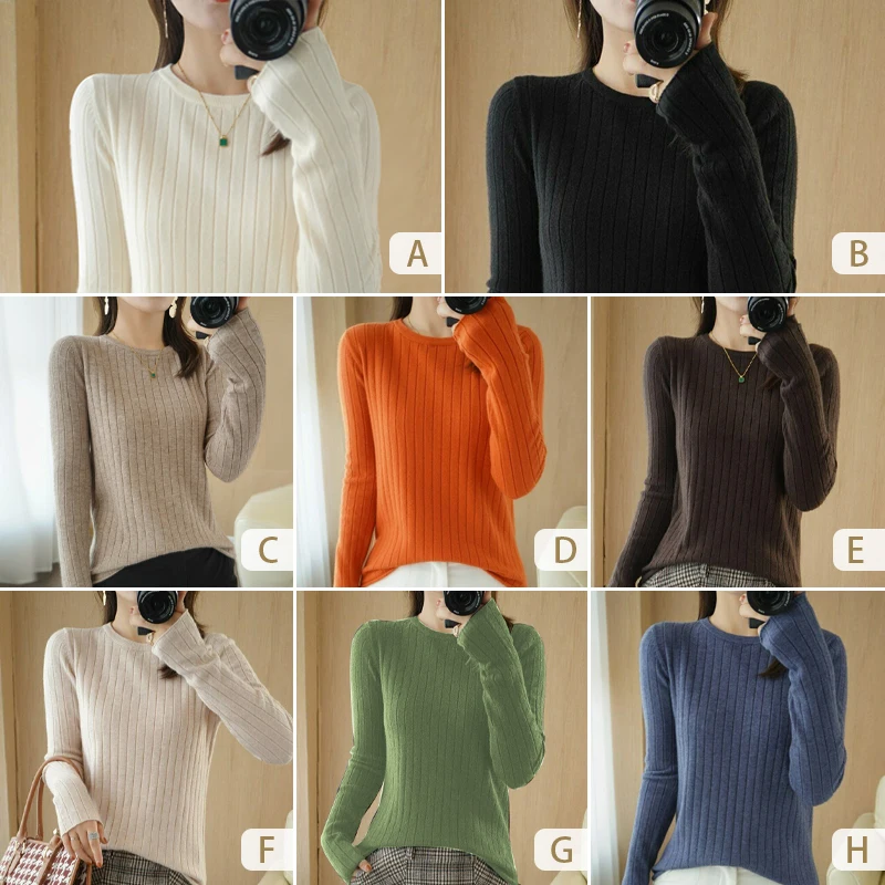 Pull doux et chaud à col rond pour femme, tricot côtelé, Slim, à la mode, pour l'automne et l'hiver