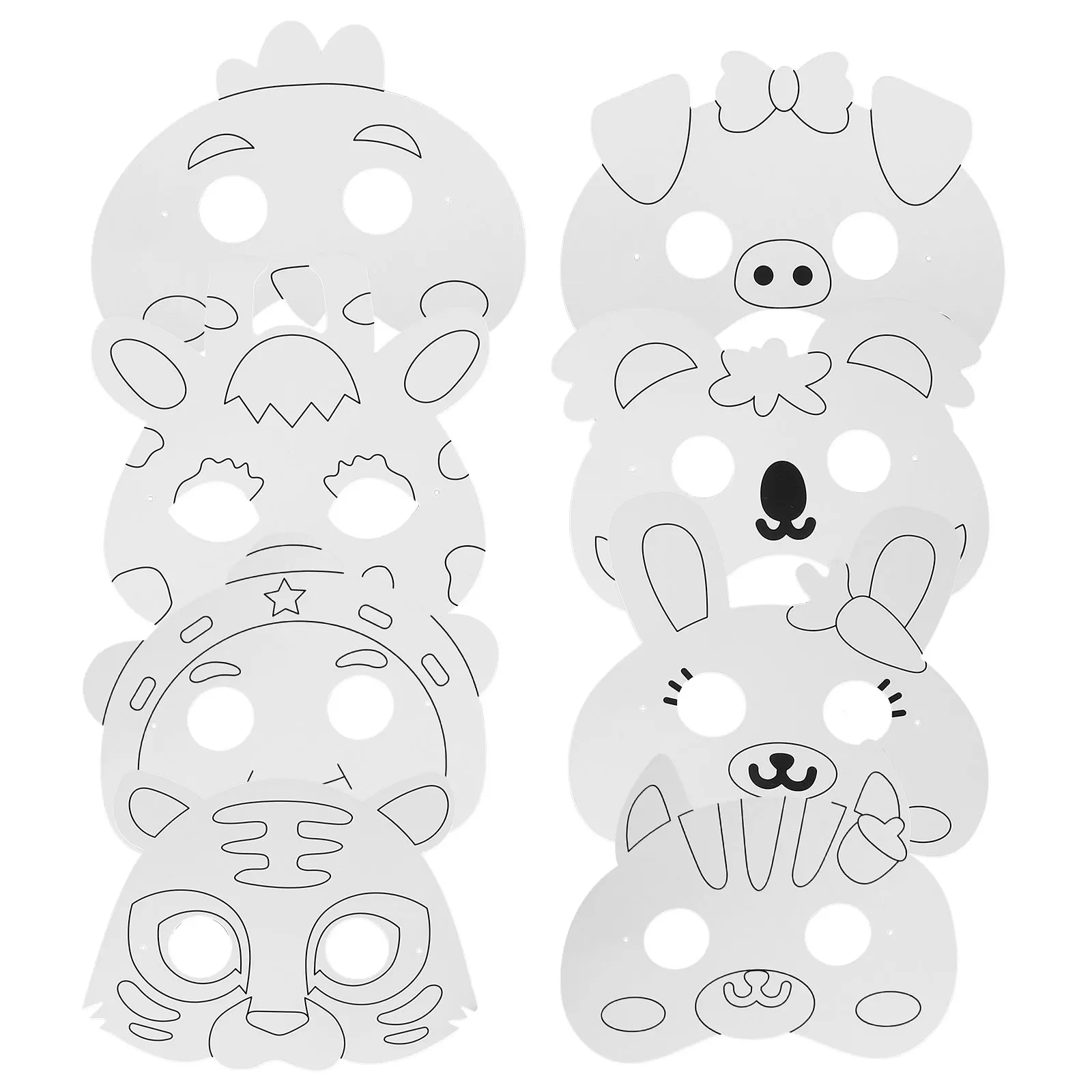 

Painting Mask Set Diy Paper Masks Craft Coloring Blank Handmade Graffiti Paintable