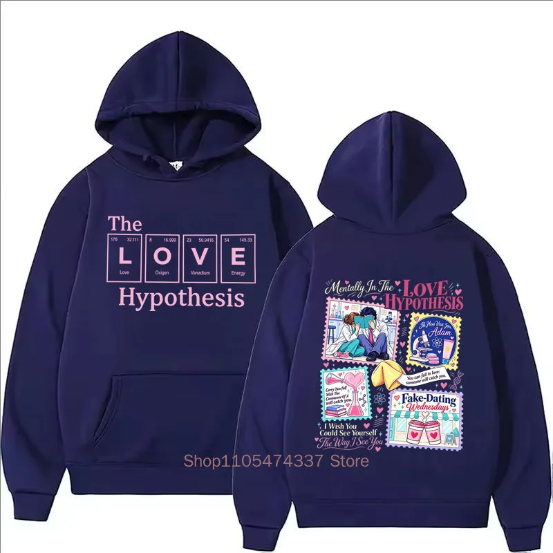 The Love Hypothesis Print Hoodie Autumn Winter Women Funny Casual Fashion Streetwear Pullover Long Sleeve Fleece Sweatshirts