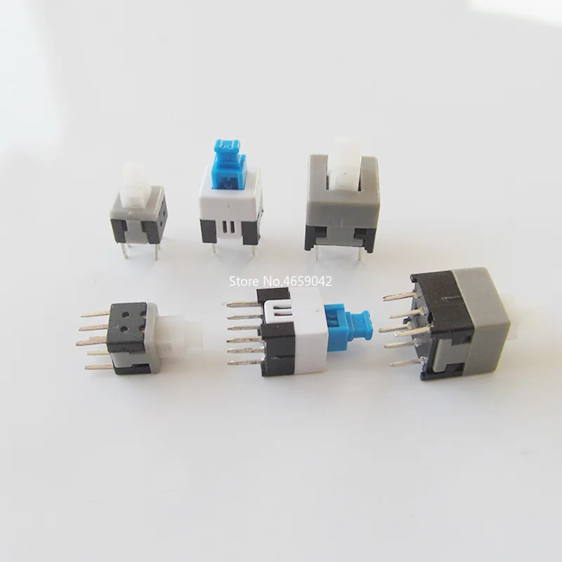 10PCS/LOT 5.8x5.8 7x7 8x8 8.5x8.5mm Self Locking / UNlock Push Tactile Power Micro Switch 6 Pin Button Switches