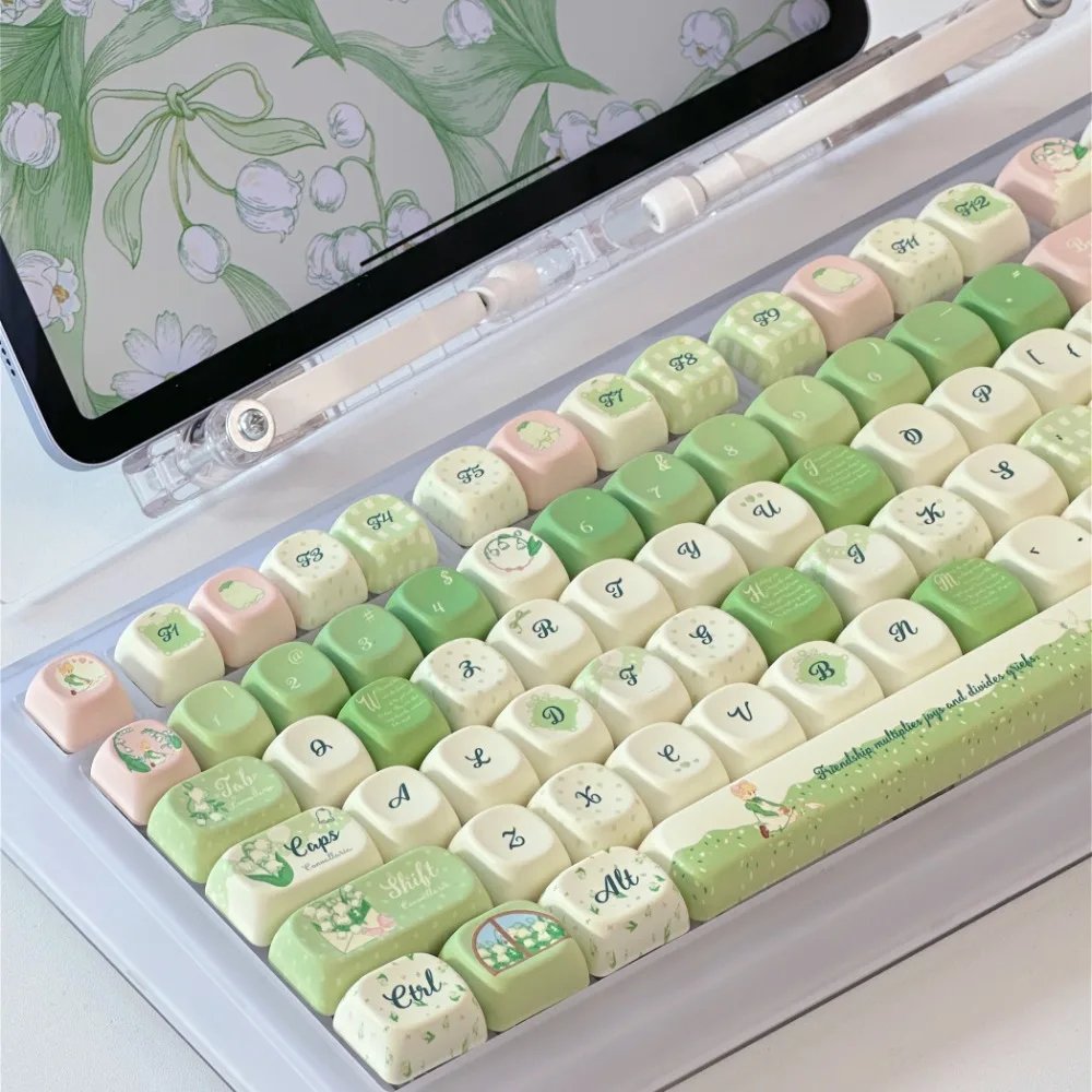 Personalized Keycap 131 Keys XOA Lily of the Valley Star Theme for MX Switch 60/84/90/104/108 Mechanical Keyboard