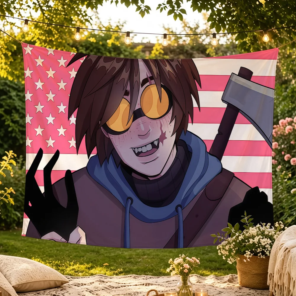 Ticci T-Toby Game Creepypasta-Flagge Raumdekoration Wandteppich Hängende Ästhetische Schlafzimmer-Werbefläche – Detail 5