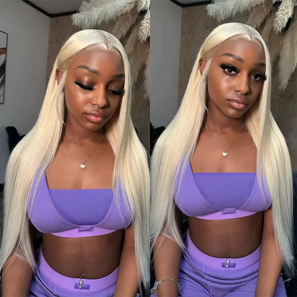 200 الكثافة 13x6 HD الدانتيل الشفاف شعر مستعار أمامي 40 بوصة 613 شقراء 13x4 الدانتيل أمامي العظام مستقيم 100% خصلات الشعر المستعار الإنسان قبل قطعها #1