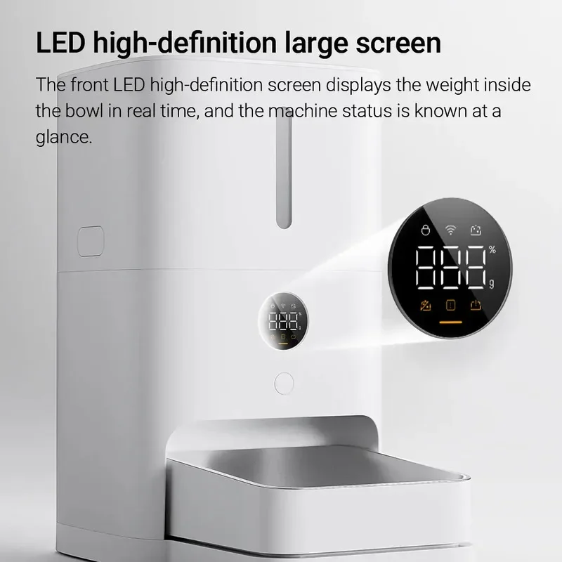 Remaining Food Weight Detection 5L Capacity LED Screen Mijia Smart Pet Cat Dog Feeder 2 For App Control