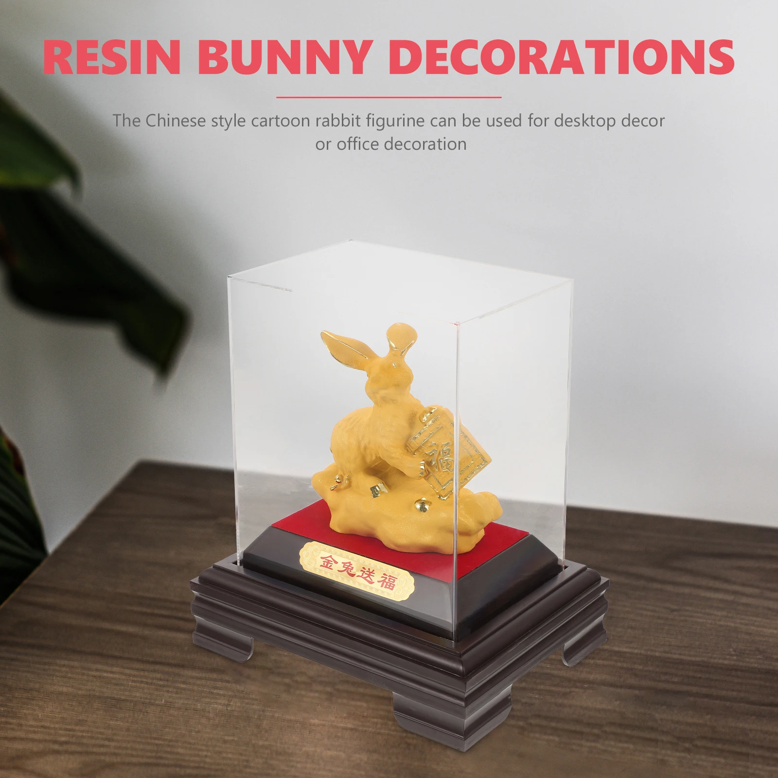 

Golden Rabbit Ornaments Chinese Figurine Bunnie Decor Bunny Decorations Figurines Toys Soft Table Statue