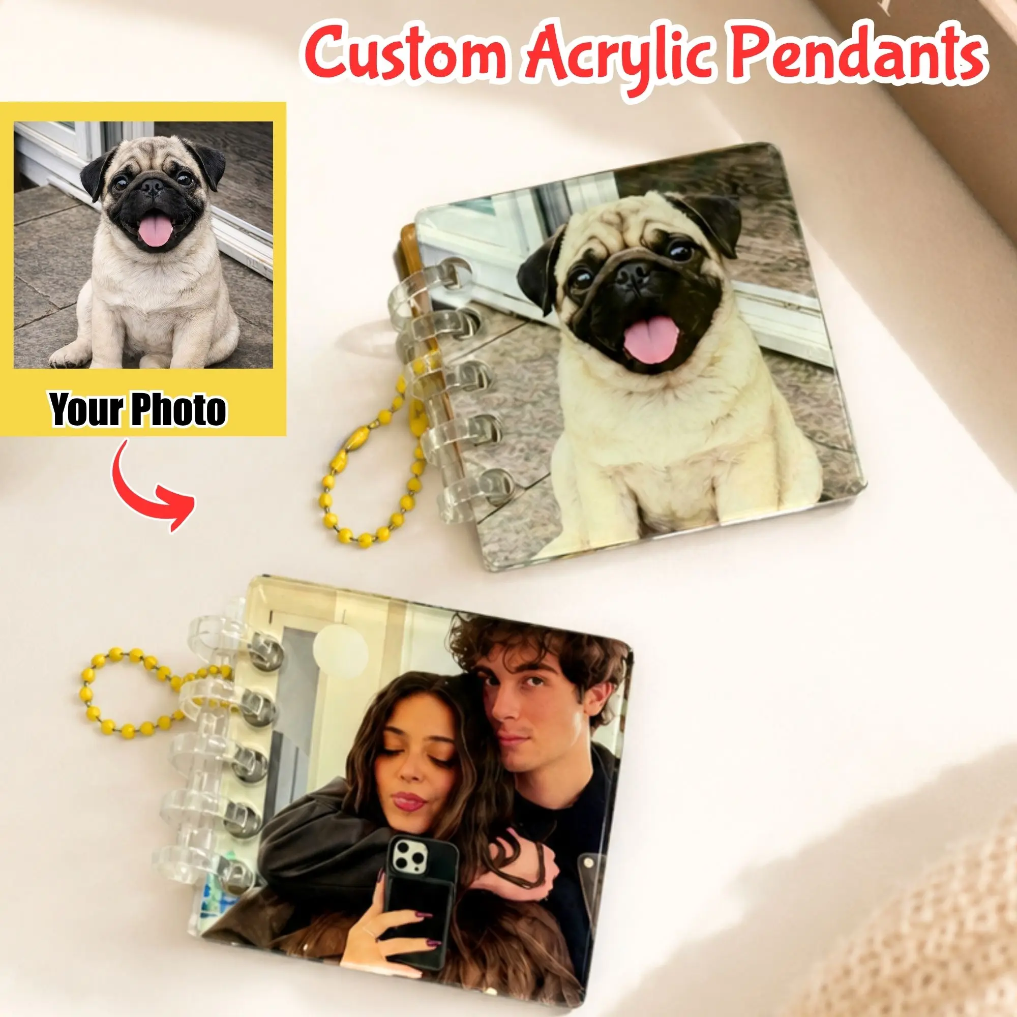 Custom Acrylic Photo Albums, Personalized Acrylic Photo Keychains, Bag Accessories, Commemorative Gifts, Gifts For Couples.